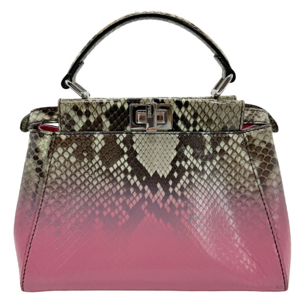 Fendi Mini Peekaboo Shoulder Bag Python Pink - image 1